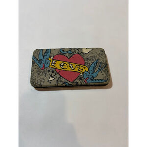 Tattoo Flash Print Kisslock Wallet Love Heart Swallow Birds Retro Rockabilly